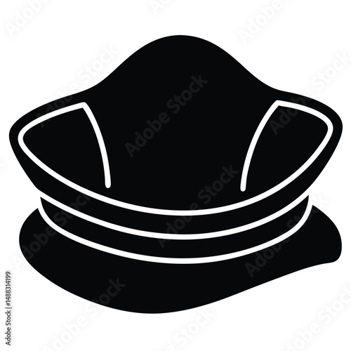 butcher element isolated butcher hat on white background