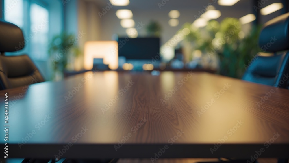 Obraz premium Blank wooden tabletop with a beautiful blurred abstract backdrop