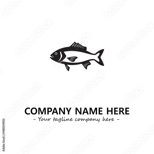 Fish silhouette logo company design vector illustration