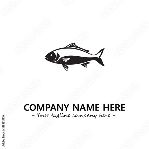 Fish silhouette logo company design vector illustration