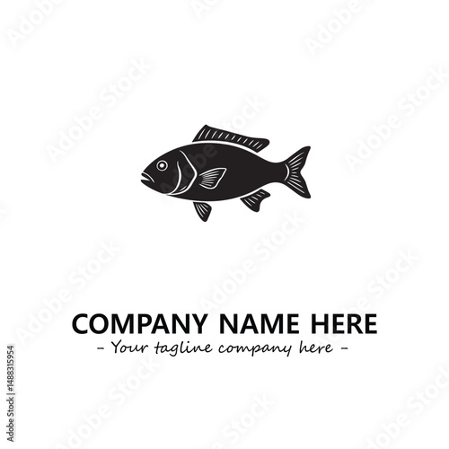 Fish silhouette logo company design vector illustration