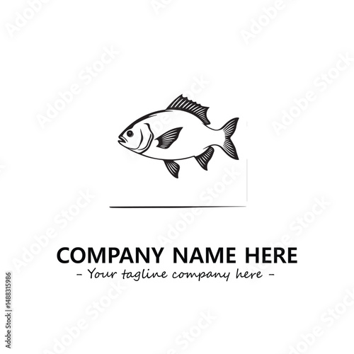 Fish silhouette logo company design vector illustration