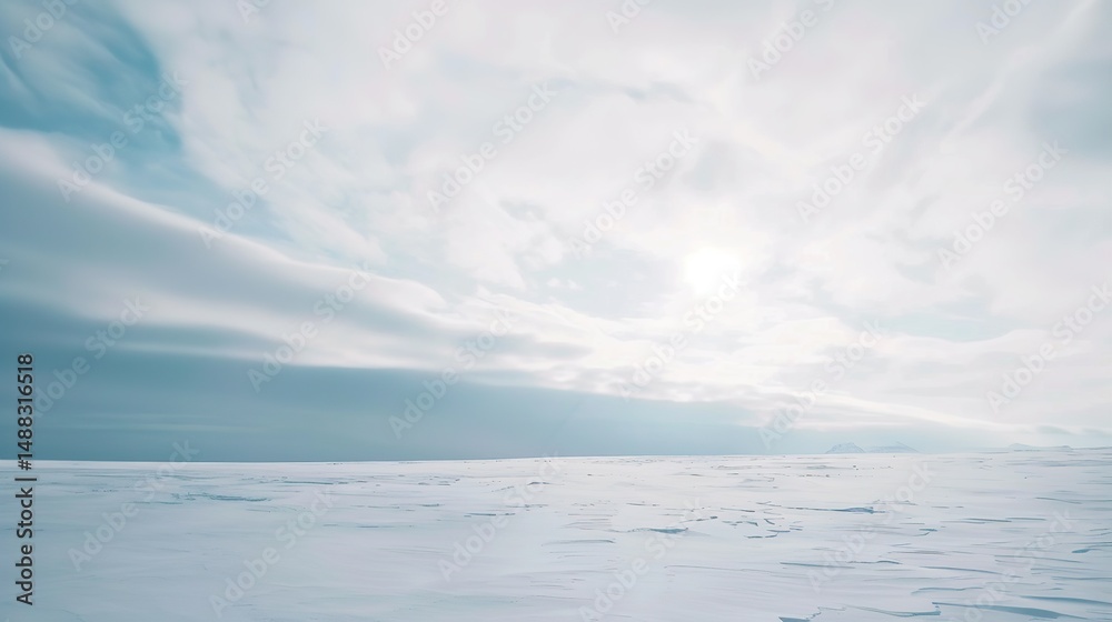 Fototapeta premium Tranquil Winter Serenity: White Sky Background Wallpaper for Enchanting Snow Scenes