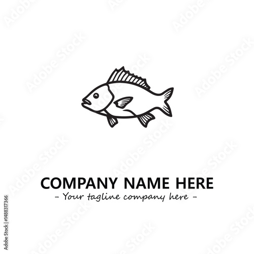 Fish silhouette logo company design vector illustration