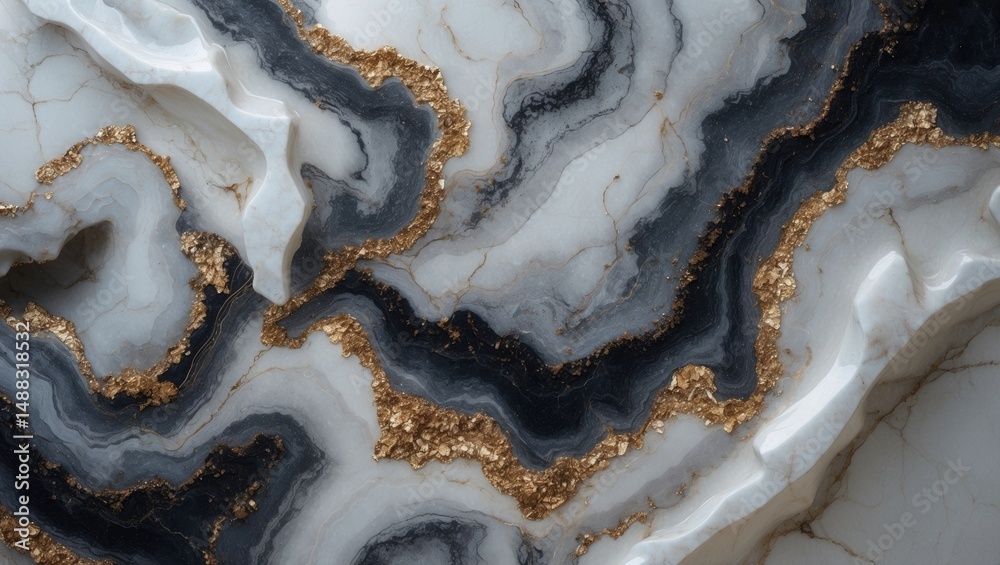 Obraz premium Thasos glossy white crystal marble tile with brown veins, perfect for wall and floor applications, such as ceramic slab tiles, countertops, mosaics, pool areas, stairs, and wallpaper decor.