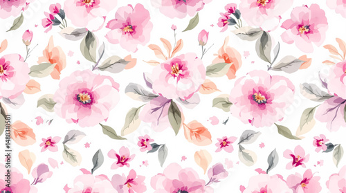 Light pastel blossoms outlining a clean white background beautifully for wedding invitations