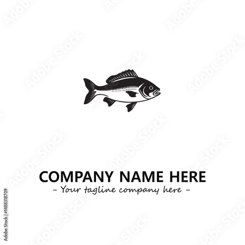Fish silhouette logo company design vector illustration