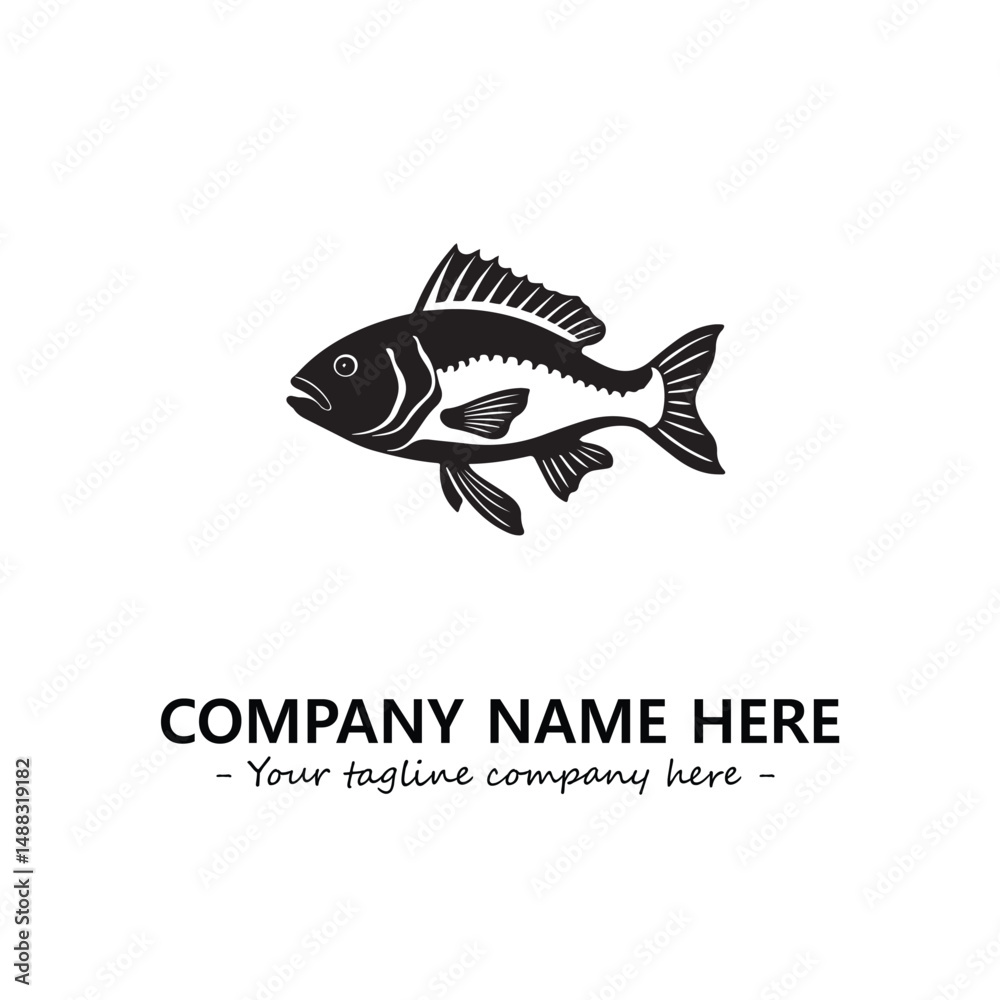 Obraz premium Fish silhouette logo company design vector illustration