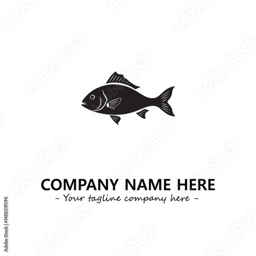 Fish silhouette logo company design vector illustration