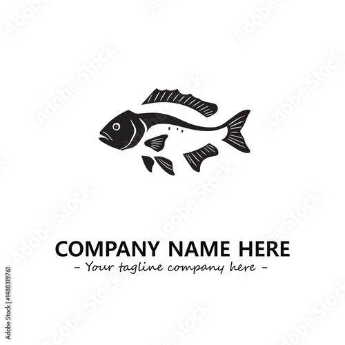 Fish silhouette logo company design vector illustration