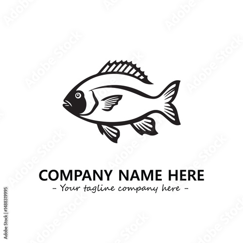 Fish silhouette logo company design vector illustration
