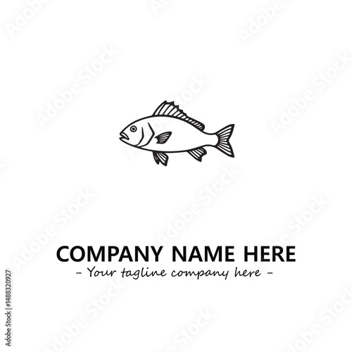Fish silhouette logo company design vector illustration