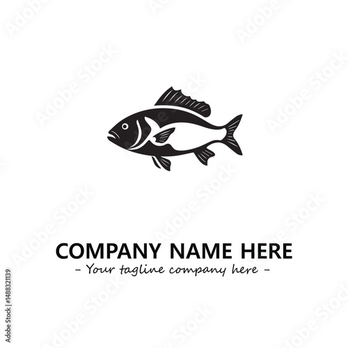 Fish silhouette logo company design vector illustration