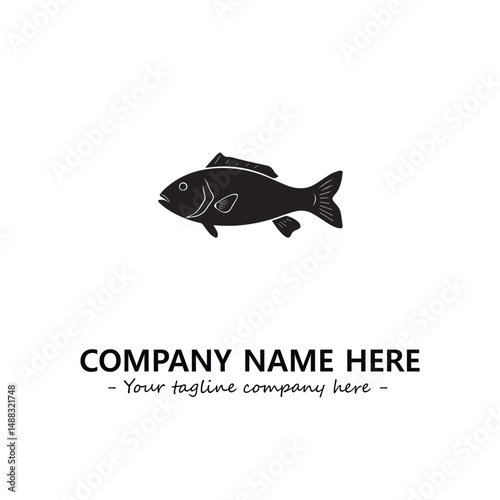 Fish silhouette logo company design vector illustration