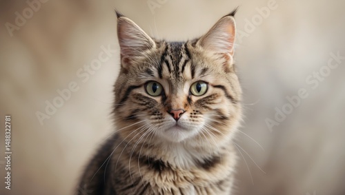 Wallpaper Mural Image of a Tabby Cat, several months old, with selective focus Torontodigital.ca