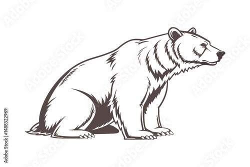 Hand-Drawn Bear Illustration – Wild Animal Sketch in Vintage Style
