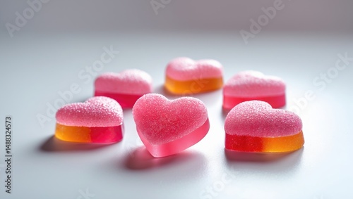 Sour jelly candies displayed on a background