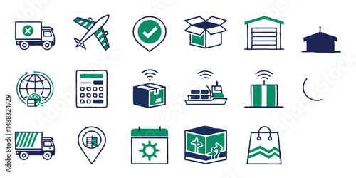 Minimal Solid Icons for Transport Services