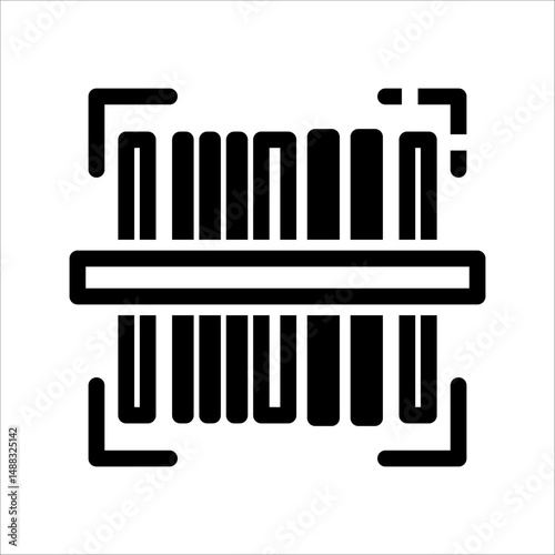 Barcode icon, label symbol. Simple, flat design for web or mobile app. Vector.