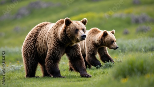 Fototapeta Naklejka Na Ścianę i Meble -  Brown Bears in a Wild Pair