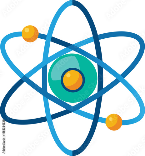 Atom Science Energy Physics Icon Graphic