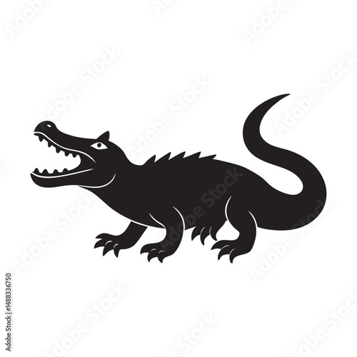 Crocodile Snap Attack Silhouette Predator Ambush Scene