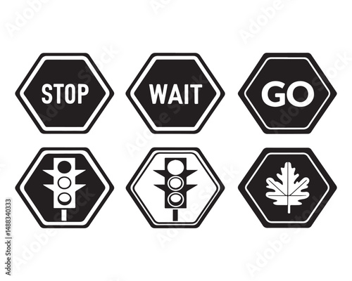 Stop, wait and go sign symbol set with red, yellow and green color isolated. Collection traffic signs Vector symbols.transparent background Sign stop, go and wait isolated set. Road sign. Vector illus