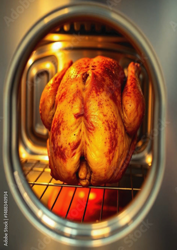 chicken, cooking meat, roasted poultry, home cooking, crispy chicken, baked dinner, 