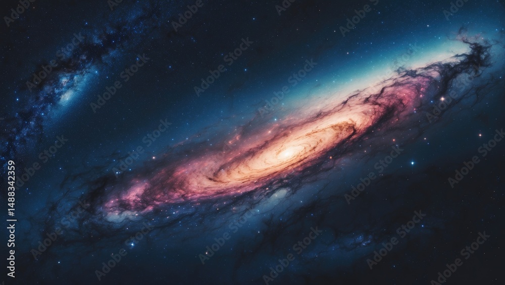 Fototapeta premium Extended exposure image of the galaxy featuring texture