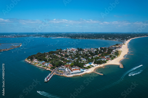 Aerial Views of Sandbanks, Poole Harbour, and Brownsea Island, Dorset, England