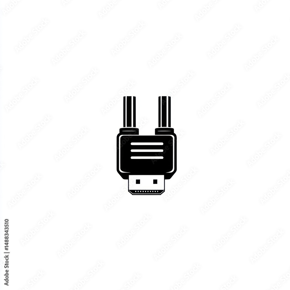 Obraz premium HDMI splitter cable, isolated white background, technology, connection