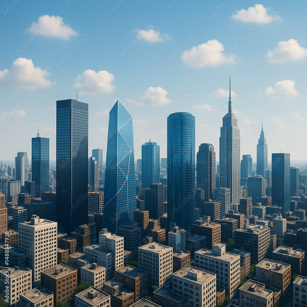 Fototapeta premium city with buildings of skyline