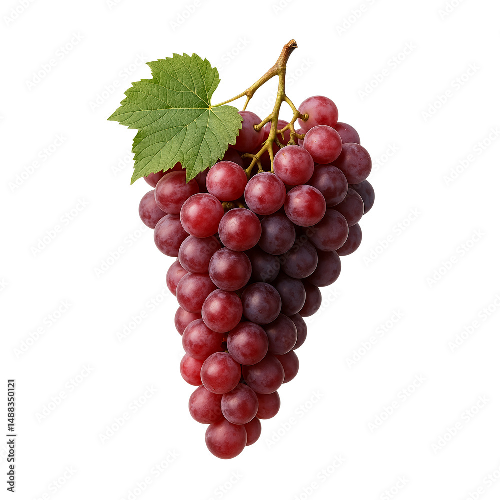 Fototapeta premium bunch of red grapes isolated on transparent or white background png 