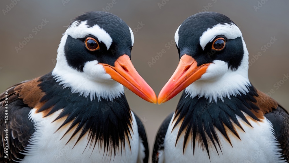 Naklejka premium Oystercatchers depicted in a portrait