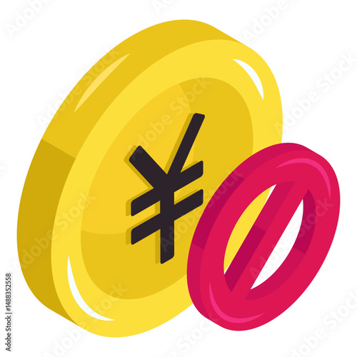 An editable design icon of yuan coin