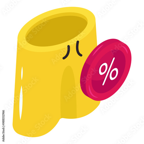 Nicker discount, isometric design icon of sports attire