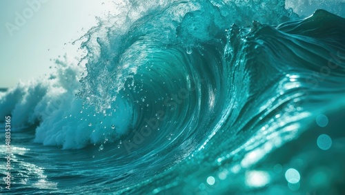 Flowing water with waves on a backdrop photo