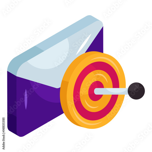 Creative design icon of target mail 