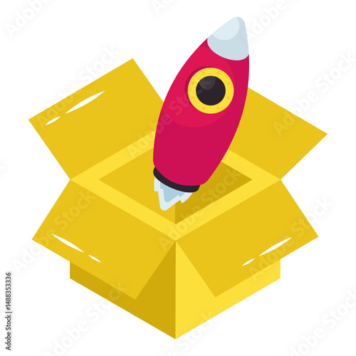 Conceptual design icon of launch product 