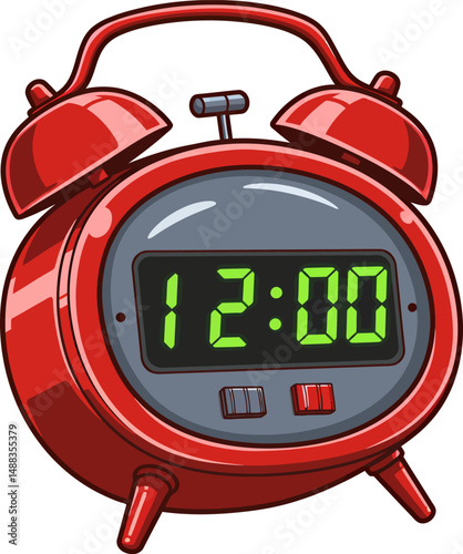 Vintage Red Digital Alarm Clock Classic Timekeeping Design