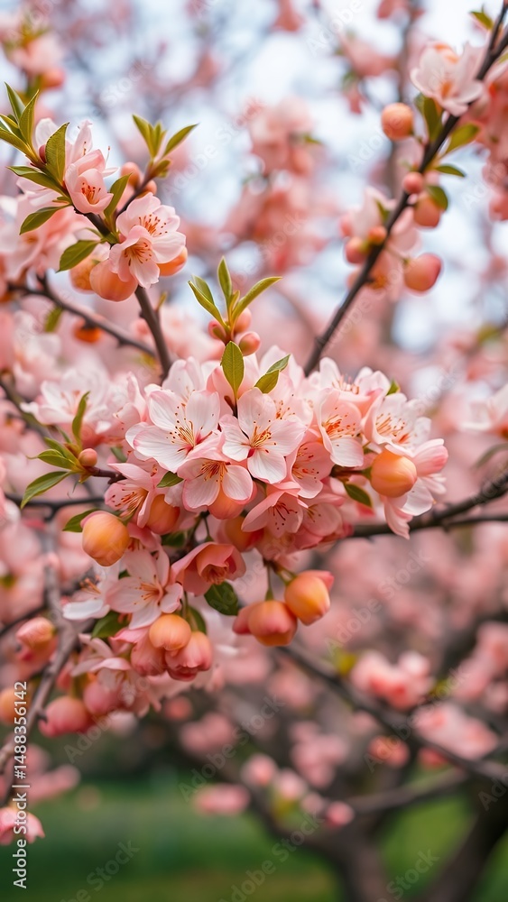 Obraz premium Bountiful Blossoms: Vibrant Spring Cherry Tree
