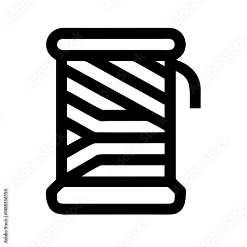 Thread spool icon, monochrome, for design projects