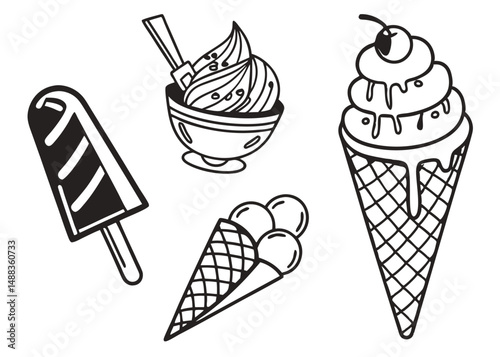 Popsicle & Ice Cream Icon Pack – Vector Silhouettes for Summer Designs
