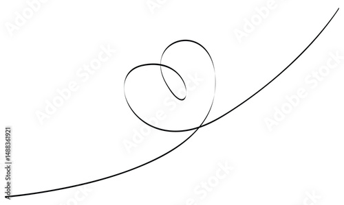 Vector continuous one simple single abstract line drawing of love concept of celebration