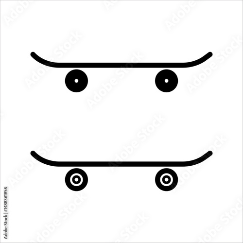 Skateboard icon set Vector Illustration Art for Printable Graphics Design