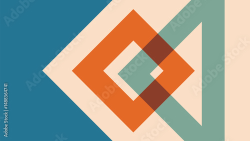 Layered Diamond Composition in Retro Palette 