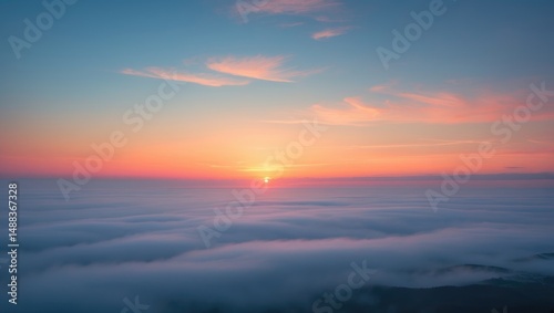 Dramatic orange horizon with glowing light