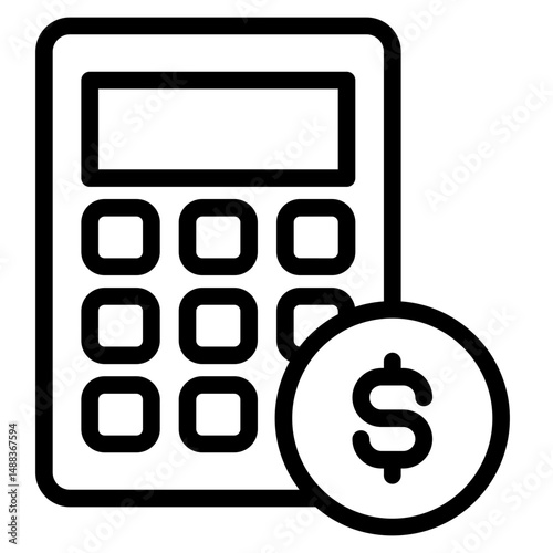 Budget calculator icon in vector illustration