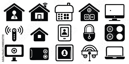 solid style vector icons for business finance