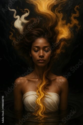 Mystical Hair Transformation – Surreal Beauty Concept with Fantasy Elements and Magical Effects